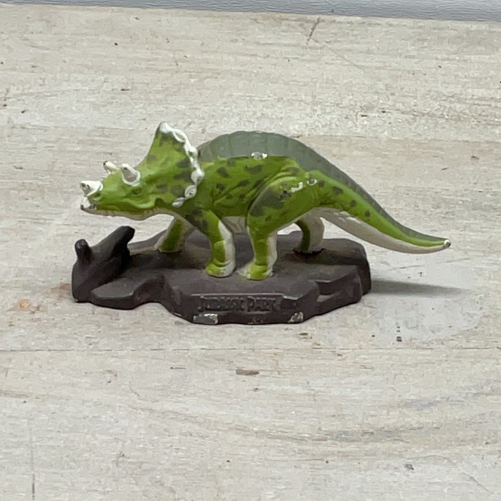 Vintage 1993 Jurassic Park Triceratops Mini Figure Green 504234 Macau PVC